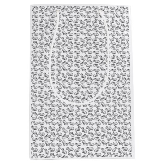 白黒カピバラ ミディアムペーパーバッグ (正面)