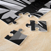 白黒カフェの陰謀のカップルモダン ジグソーパズル (側面)