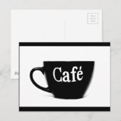 白黒カフェコーヒーマグ朝の飲料ロゴ ポストカード (正面/裏面)