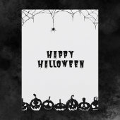 白黒カボチャ不気味ハッピーハローウィン ポストカード