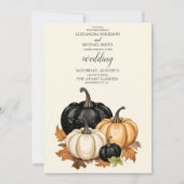 白黒カボチャ結婚の 招待状 (正面)