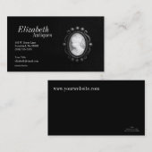 白黒カメオのシルエットの名刺2 名刺 (正面/裏面)