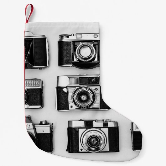 白黒カメラ スモールクリスマスストッキング (正面)