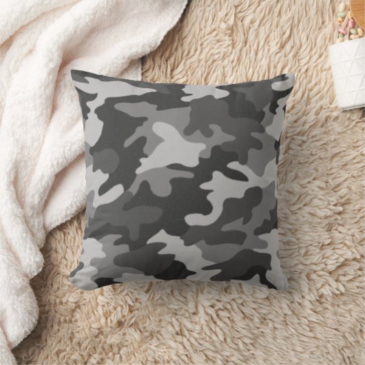 白黒カモフラージュ枕 クッション (ブランケット)
