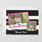 白黒カラフル写真卒業 招待状 (正面)