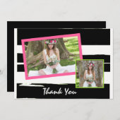 白黒カラフル写真卒業 招待状 (正面/裏面)