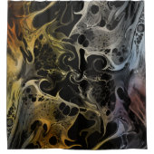 白黒カラフル旋回波 シャワーカーテン (正面)