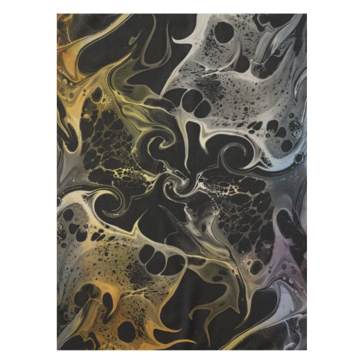 白黒カラフル旋回波 テーブルクロス (正面)