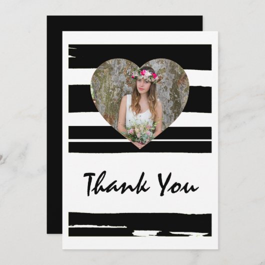 白黒カラフル水彩写真卒業 招待状 (正面/裏面)