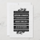 白黒カラーブロッキングリハーサル招待状 招待状 (正面)