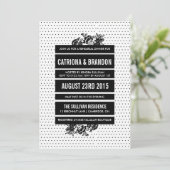 白黒カラーブロッキングリハーサル招待状 招待状 (スタンド正面)