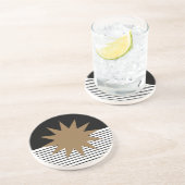 白黒カラーブロックとブラウンサン コースター (側面)