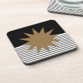 白黒カラーブロックとブラウンサン コースター (左側)