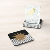 白黒カラーブロックとブラウンサン コースター (右側)