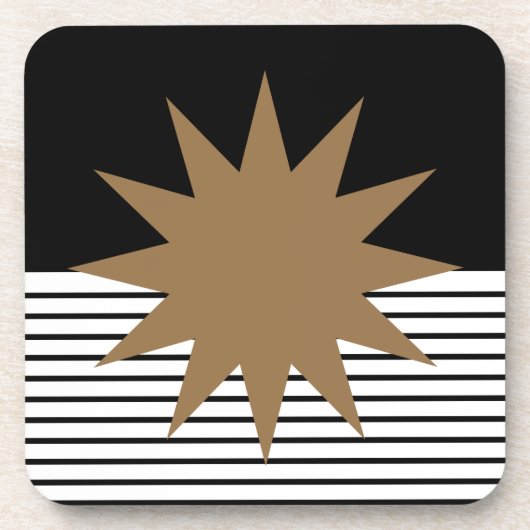 白黒カラーブロックとブラウンサン コースター (正面)