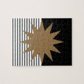 白黒カラーブロックとブラウンサン ジグソーパズル (横)