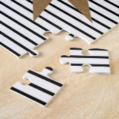 白黒カラーブロックとブラウンサン ジグソーパズル (側面)