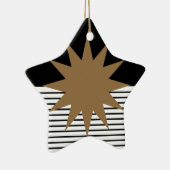 白黒カラーブロックとブラウンサン セラミックオーナメント (右)