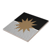 白黒カラーブロックとブラウンサン タイル (側面)