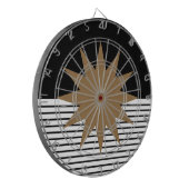 白黒カラーブロックとブラウンサン ダーツボード (正面左)