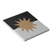 白黒カラーブロックとブラウンサン ノートパッド (アングル)