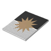 白黒カラーブロックとブラウンサン ノートパッド (回転)