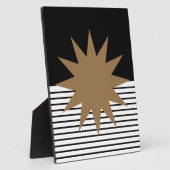 白黒カラーブロックとブラウンサン フォトプラーク (側面)