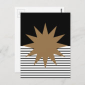 白黒カラーブロックとブラウンサン ポストカード (正面/裏面)