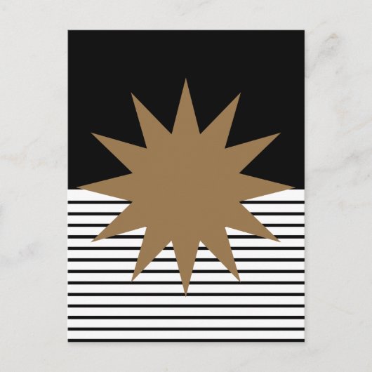 白黒カラーブロックとブラウンサン ポストカード (正面)