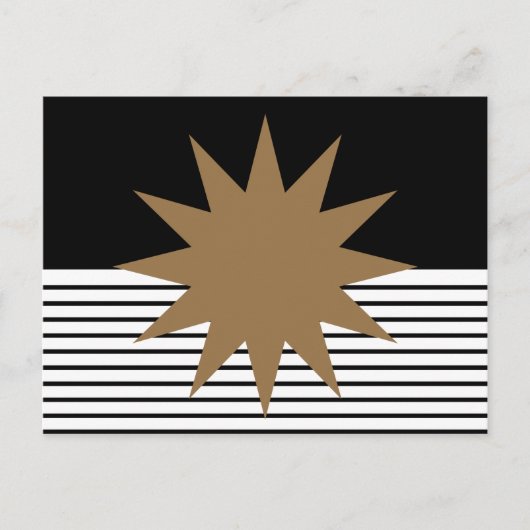 白黒カラーブロックとブラウンサン ポストカード (正面)