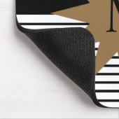 白黒カラーブロックとブラウンサン マウスパッド (コーナー)