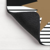 白黒カラーブロックとブラウンサン マウスパッド (コーナー)