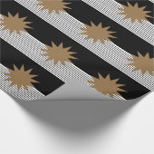 白黒カラーブロックとブラウンサン ラッピングペーパー (角)