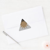 白黒カラーブロックとブラウンサン 三角形シール (封筒)