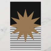 白黒カラーブロックとブラウンサン 便箋 (正面)