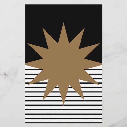 白黒カラーブロックとブラウンサン 便箋 (正面)