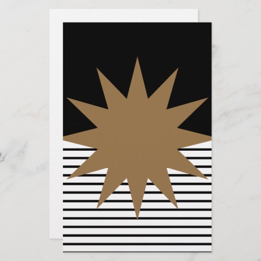 白黒カラーブロックとブラウンサン 便箋 (正面/裏面)