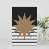 白黒カラーブロックとブラウンサン 便箋 (スタンド正面)