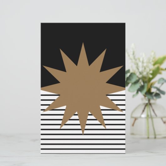 白黒カラーブロックとブラウンサン 便箋 (スタンド正面)