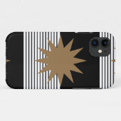 白黒カラーブロックとブラウンサン Case-Mate iPhoneケース (裏面(横))