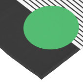 白黒カラーブロックと緑の円 ショートテーブルランナー (コーナー)