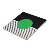 白黒カラーブロックと緑の円 タイル (側面)