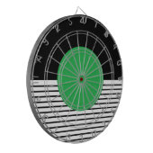 白黒カラーブロックと緑の円 ダーツボード (正面左)