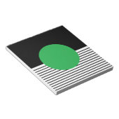 白黒カラーブロックと緑の円 ノートパッド (アングル)