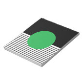 白黒カラーブロックと緑の円 ノートパッド (回転)