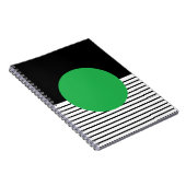 白黒カラーブロックと緑の円 ノートブック (右側)