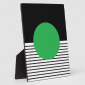 白黒カラーブロックと緑の円 フォトプラーク (側面)