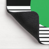 白黒カラーブロックと緑の円 マウスパッド (コーナー)