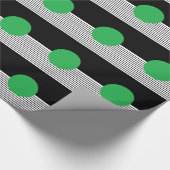 白黒カラーブロックと緑の円 ラッピングペーパー (角)