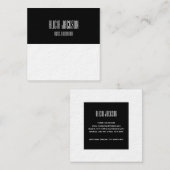 白黒カラーブロックジオメトリックミニマリスト スクエア名刺 (正面/裏面)